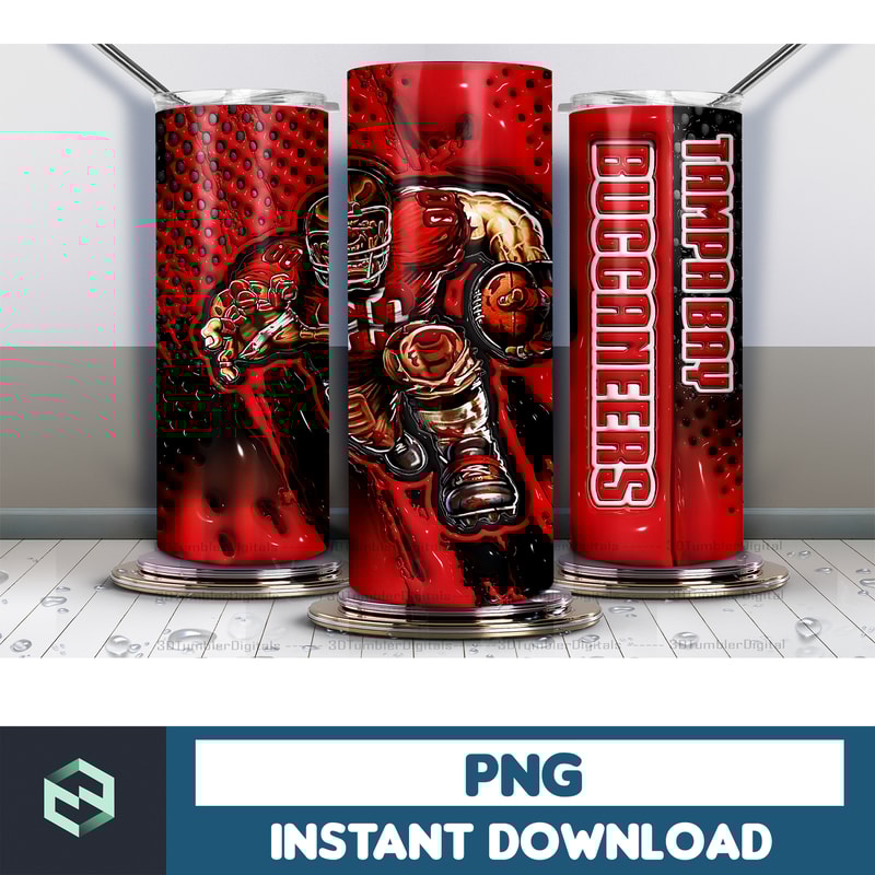 Football Tumbler Wrap Design, 3D Inflated Football Tumbler wrap, Football Tumbler Wrap Png, Football Digital (28).jpg