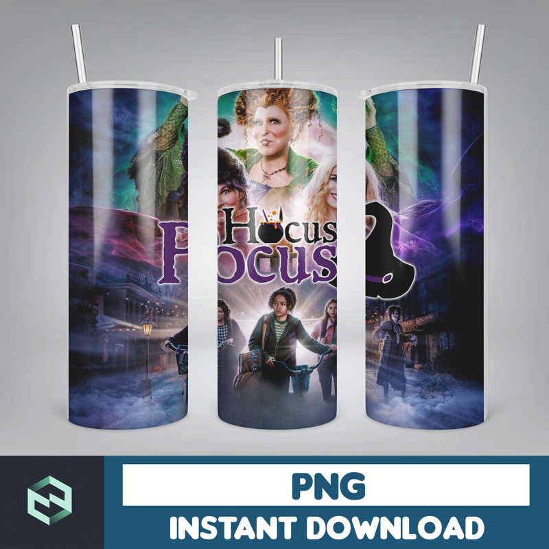 Hocus Pocus Tumbler Wrap, Sanderson Sisters Tumbler PNG, Hocus Witches Designs, Halloween Sublimation 20 oz Skinny Tumbler (10).jpg