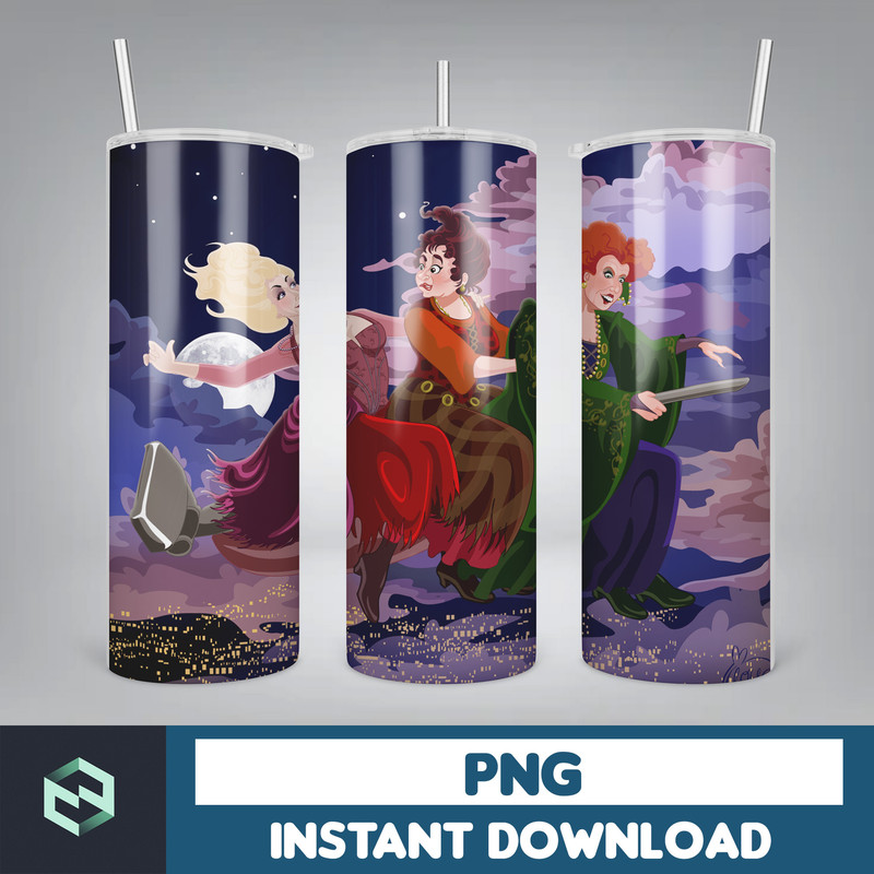 Hocus Pocus Tumbler Wrap, Sanderson Sisters Tumbler PNG, Hocus Witches Designs, Halloween Sublimation 20 oz Skinny Tumbler (11).jpg