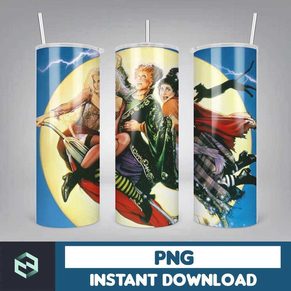Hocus Pocus Tumbler Wrap, Sanderson Sisters Tumbler PNG, Hocus Witches Designs, Halloween Sublimation 20 oz Skinny Tumbler (14).jpg
