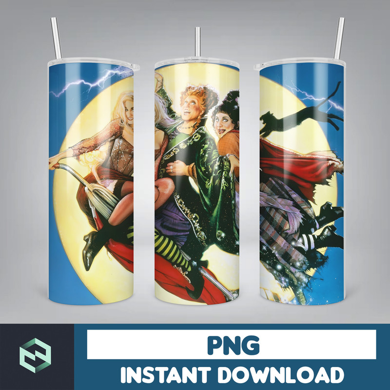 Hocus Pocus Tumbler Wrap, Sanderson Sisters Tumbler PNG, Hocus Witches Designs, Halloween Sublimation 20 oz Skinny Tumbler (14).jpg