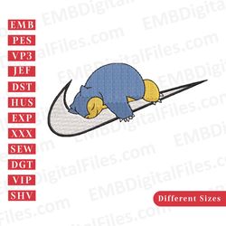 nike swoosh snolax pokemon embroidery design