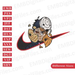 nike swoosh uchiha obito embroidery design