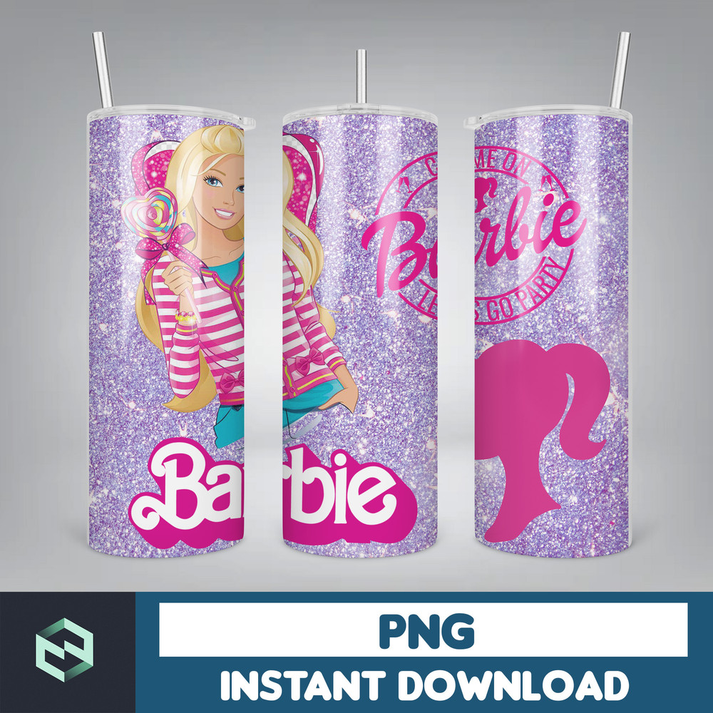 Barbie Tumbler Wrap, 20 oz Skinny Tumbler Wrap Sublimation Design, Straight & Tapered Tumbler Wrap (1).jpg