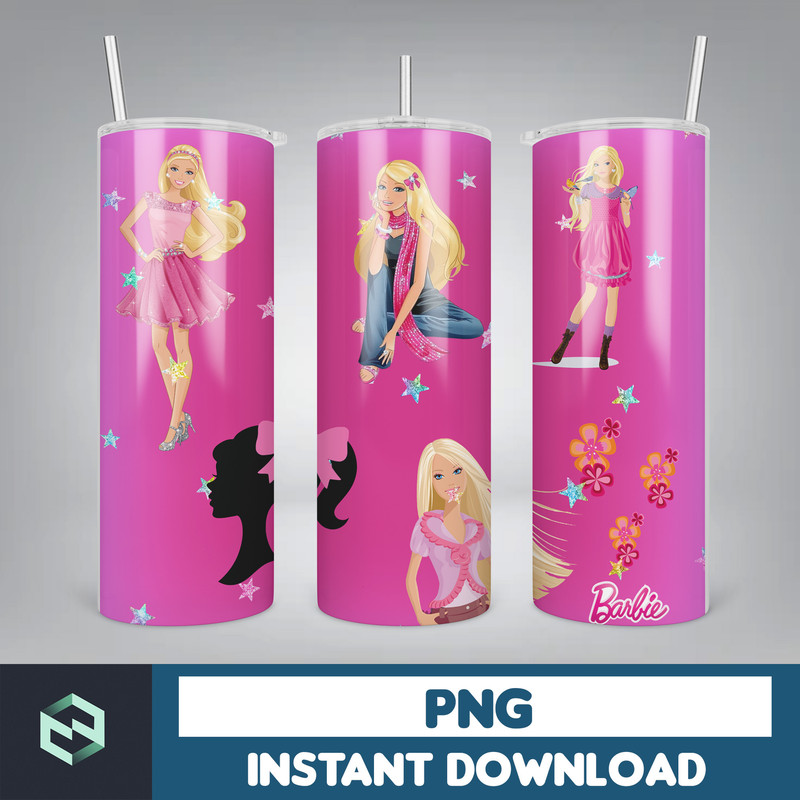 Barbie Tumbler Wrap, 20 oz Skinny Tumbler Wrap Sublimation Design, Straight & Tapered Tumbler Wrap (4).jpg