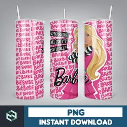 barbie tumbler wrap, 20 oz skinny tumbler wrap sublimation design, straight & tapered tumbler wrap (5)