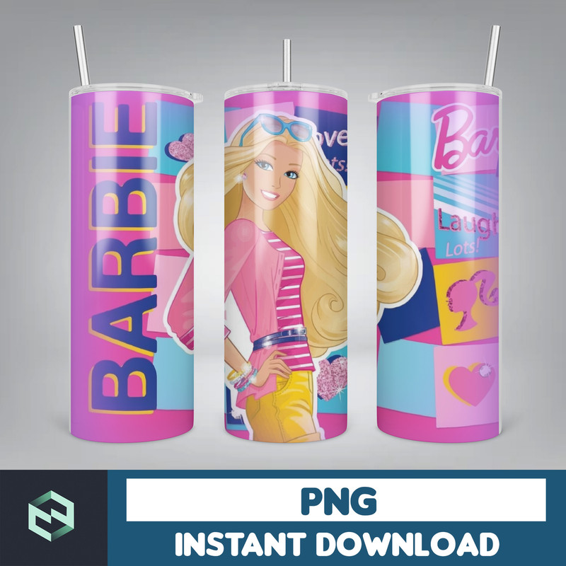 Barbie Tumbler Wrap, 20 oz Skinny Tumbler Wrap Sublimation Design, Straight & Tapered Tumbler Wrap (7).jpg