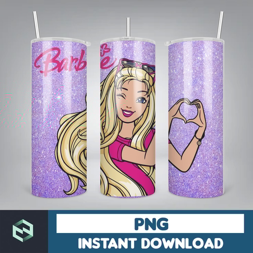Barbie Tumbler Wrap, 20 oz Skinny Tumbler Wrap Sublimation Design, Straight & Tapered Tumbler Wrap (9).jpg