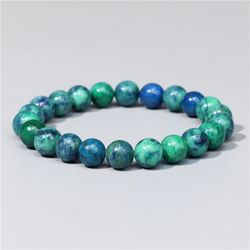 Handmade Natural Indian Agate Charm Bracelet, Lapis Lazuli Beads, Energy Bracelet, Gifts for Women and Men, 8mm