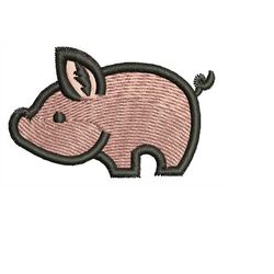 piglet machine embroidery design 2 inch hat size available mini sizes
