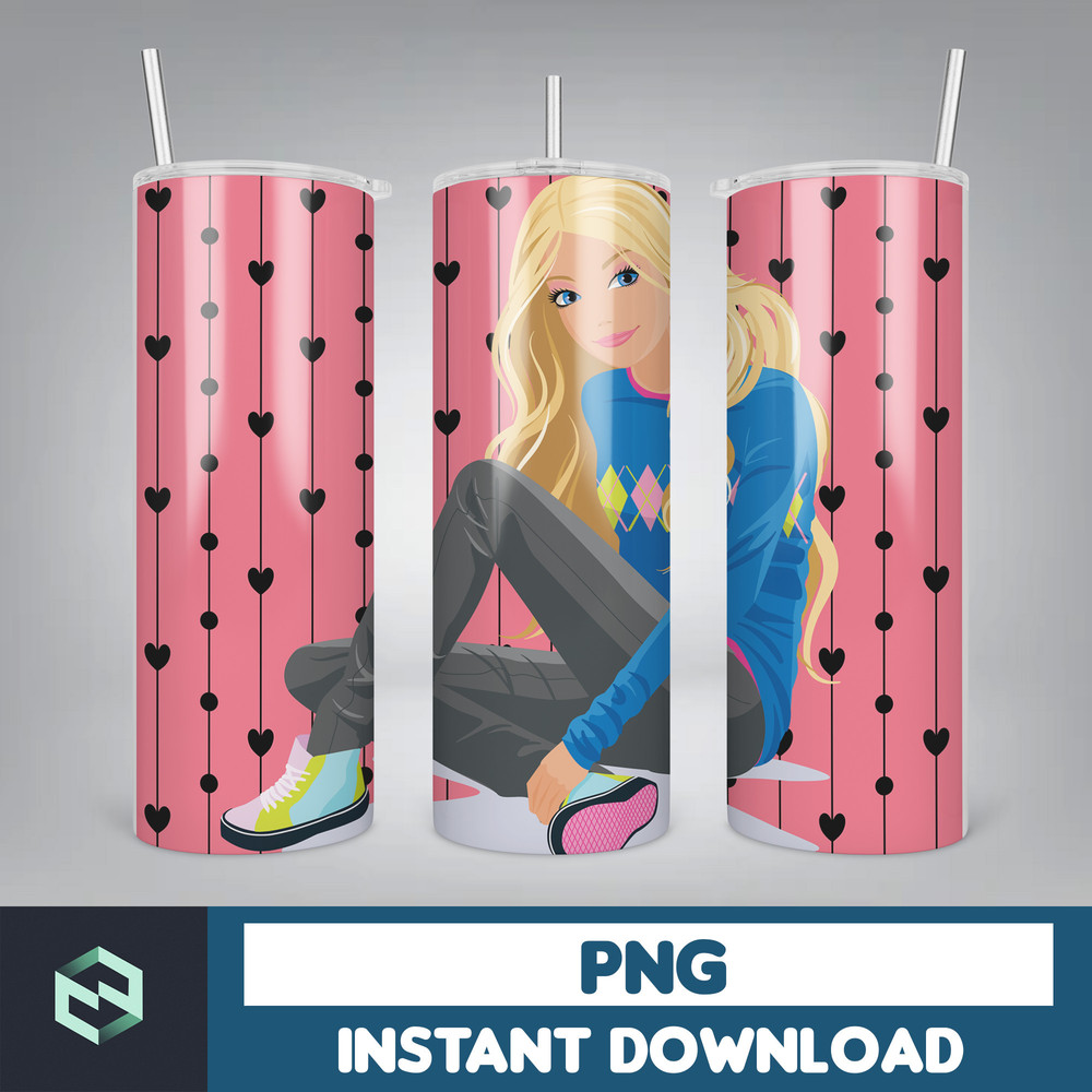 Barbie Tumbler Wrap, 20 oz Skinny Tumbler Wrap Sublimation Design, Straight & Tapered Tumbler Wrap (60).jpg
