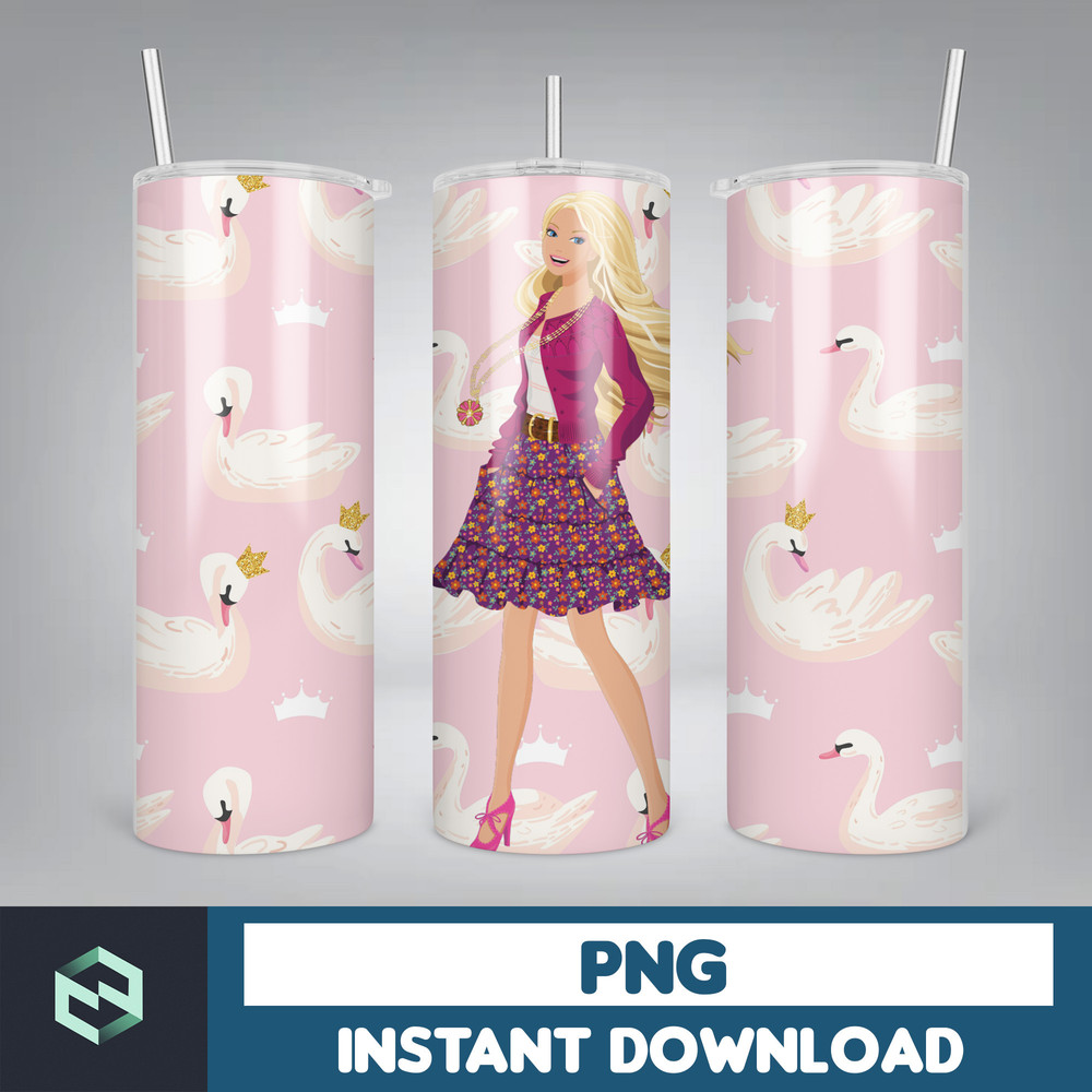 Barbie Tumbler Wrap, 20 oz Skinny Tumbler Wrap Sublimation Design, Straight & Tapered Tumbler Wrap (63).jpg