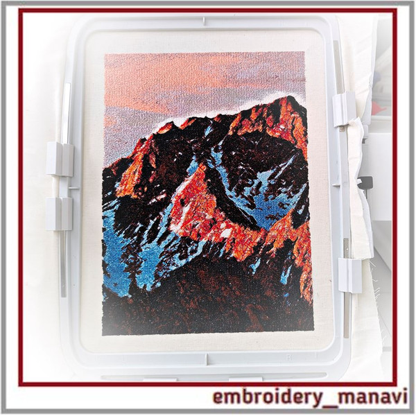 Machine_embroidery_design_photo_stitch_Sunset_in_the_mountains