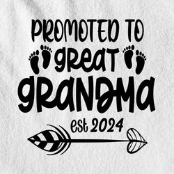 promoted to great grandma 2024 svg printable files.