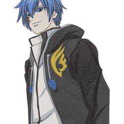 anime embroidery pattern fairy tail jellal wears jacket
