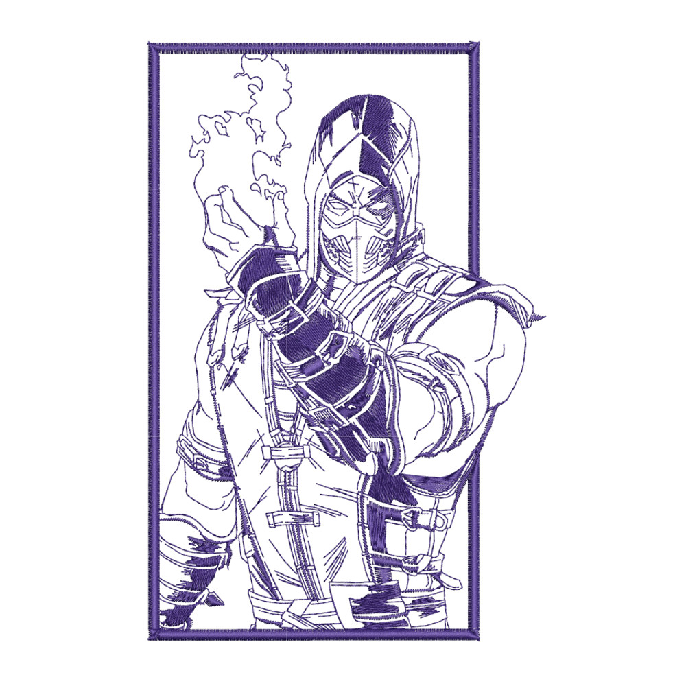 Mortal Combat Scorpion lineart stitched.jpg