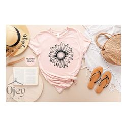 daisy shirt, wildflower shirt, boho daisy shirt, floral shirt, birth month flower, gift for sister, summer shirt, women