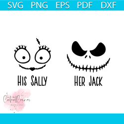his sally her jack svg, halloween svg, nightmare before christmas, disney svg, her jack svg, his sally svg, couple svg,