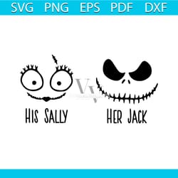 his sally her jack svg, halloween svg, nightmare before christmas, disney svg, her jack svg, his sally svg, couple svg,