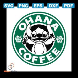 ohana coffee disney starbucks svg, drinking svg