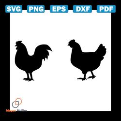 rooster and hen svg, animal svg, rooster svg, hen svg, rooster hen svg, hen rooster svg, chicken svg, farm animal svg, c