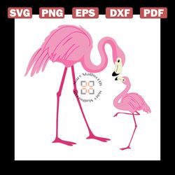 pink flamingo mom and baby svg, happy mothers day svg, family day svg, flamingo svg, pink svg, animal svg, mom svg, fami