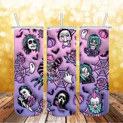horror movie character halloween season tumbler png, 3d tumbler wrap, straight tumbler png design 20oz/ 30oz tumbler png