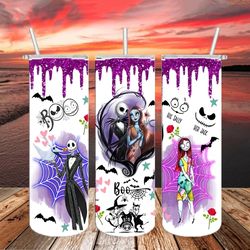 jack and sally halloween tumbler png, 3d tumbler wrap, straight tumbler png design 20oz/ 30oz tumbler png, png file