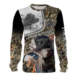best hunting dog labrador retriever duck hunting customize name 3d all over print shirts waterfowl camo chipteeamz nqs16
