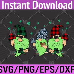 gnomes with shamrock st patricks pattys day svg, eps, png, dxf, digital download