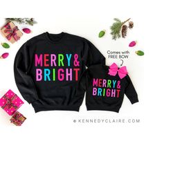 christmas sweatshirt for women, christmas shirts matching mommy and me outfits, gift for mom and kids christmas sweater