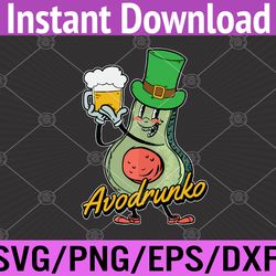 avocado st patricks day drinking beer funny pun irish svg, eps, png, dxf, digital download