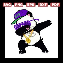 dabbing panda funny animal svg