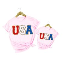 chenille patch 4th of july shirt for women, usa shirt, fourth of july 4th mommy and me outfits toddler family matching p