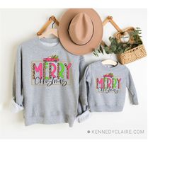 christmas sweatshirt, mommy and me outfits christmas shirt, preppy christmas crewneck, vintage christmas sweater for wom
