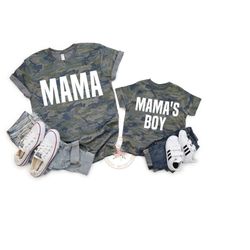 mamas boy tshirt, mommy and me outfits boy, mom gift for mom from son, mom camo tee, mom and son matching shirts