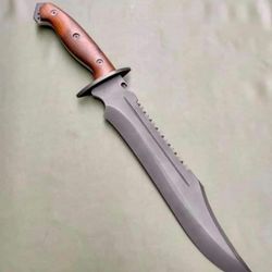 Handmade carbon high steel acid wash blade classical and adorable hunting Bowie knife , Bushcraft knife Christmas Gift