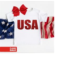 4th of july shirt toddler girl, fourth of july 4th shirt, glitter usa shirt independence day tshirt kids patriotic outfi