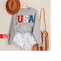 chenille patch 4th of july shirt for women, fourth of july shirt, usa shirt 4th of july outfit independence day shirts