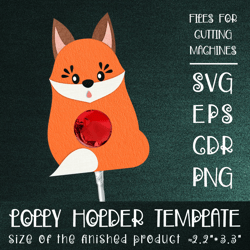 Red Fox | Lollipop Holder | Paper Craft Template SVG