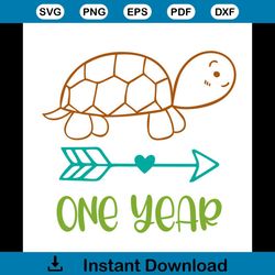 happy birthday baby turtle one year first birthday svg