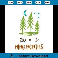 happy birthday pine tree nine months birthday on christmas svg