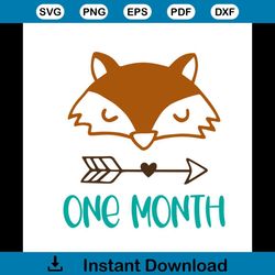 happy birthday baby fox one month birthday svg