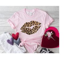 leopard lip shirt, valentines day shirt, cheetah lip,valentines day gift fot her ,lips kiss tee,cute xoxo valentine shir