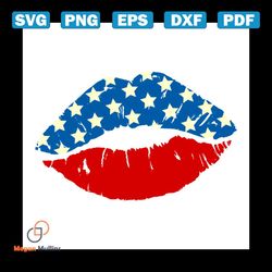 sexy lips american flag svg, nation svg, american flag svg