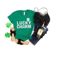 lucky st. patrick's day shirt, lucky charm shirt, st. patricks day shirt, shamrock lucky shirt, four leaf clover, shamro