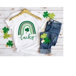 st. patrick's day lucky rainbow shirt,st. patricks day shirt,shamrock lucky lips,four leaf clover,shamrock shirts,patric