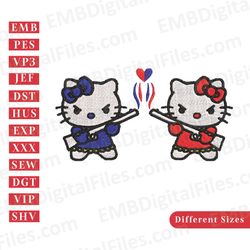 hello kitty heart embroidery design