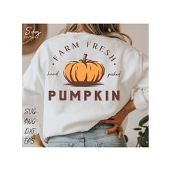 farm fresh pumpkin hand picked svg, farm fresh svg, fall svg, pumpkin season svg, autumn svg, pumpkin farm svg, harvest