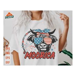 moocica svg, fourth of july svg, merica svg, 4th of july svg, patriotic highland cow, patriotic svg, independence day sv